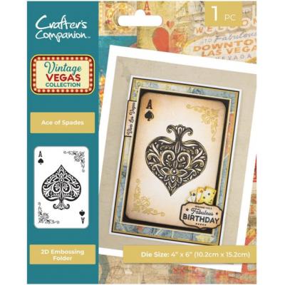 Crafter's Companion Vintage Vegas 2D Embossing Folder - Ace of Spades